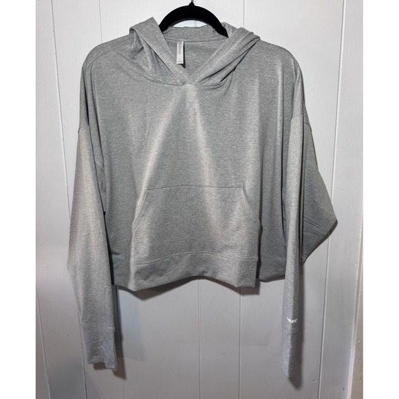 Fabletics Tops - Fabletics Grey Cropped Hoodie Sweatshirt Athleisure Athletic Workout Size L